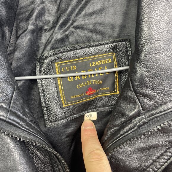 VTG Gabriel Collection Leather Black Utility Jacket Coat Men Sz L Canada Made - Picture 3 of 12